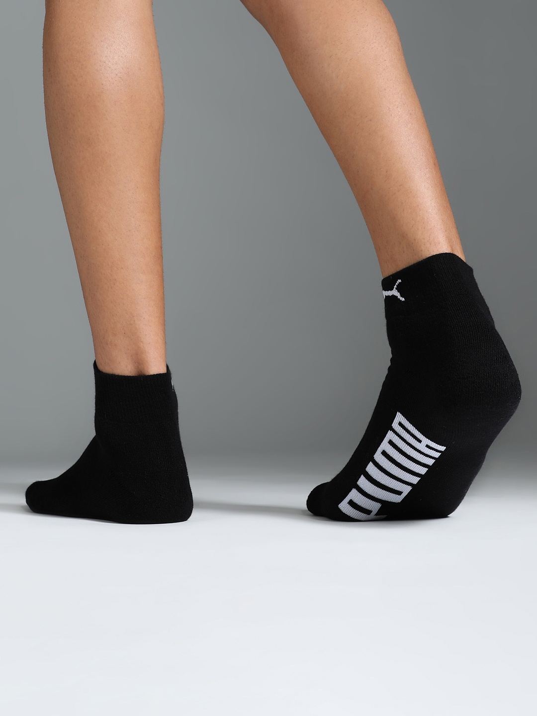 

Puma Unisex Pack Of 3 Logo Printed Ankle Length Socks, Black