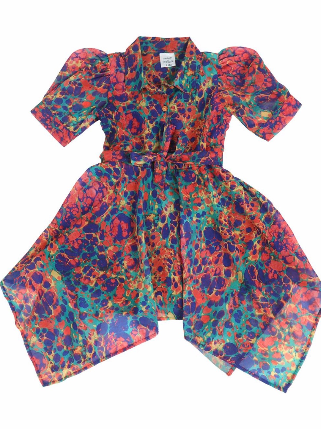 

Doodle Girls Abstract Printed Fit & Flare Dress, Purple