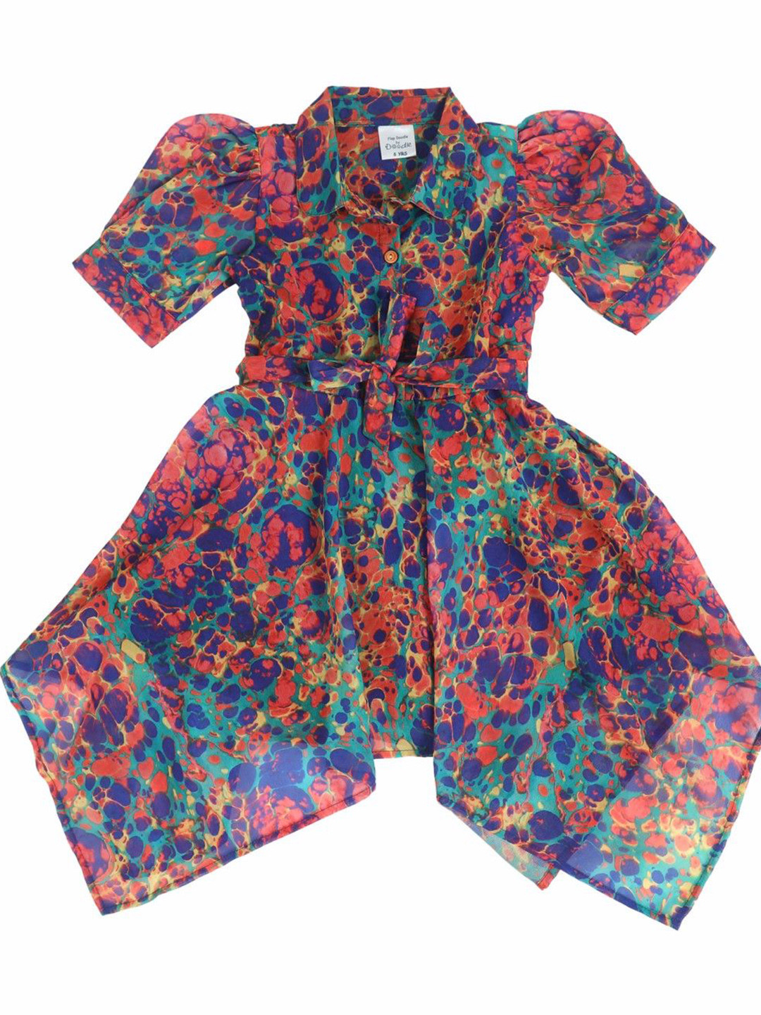 

Doodle Girls Abstract Printed Fit & Flare Dress, Purple