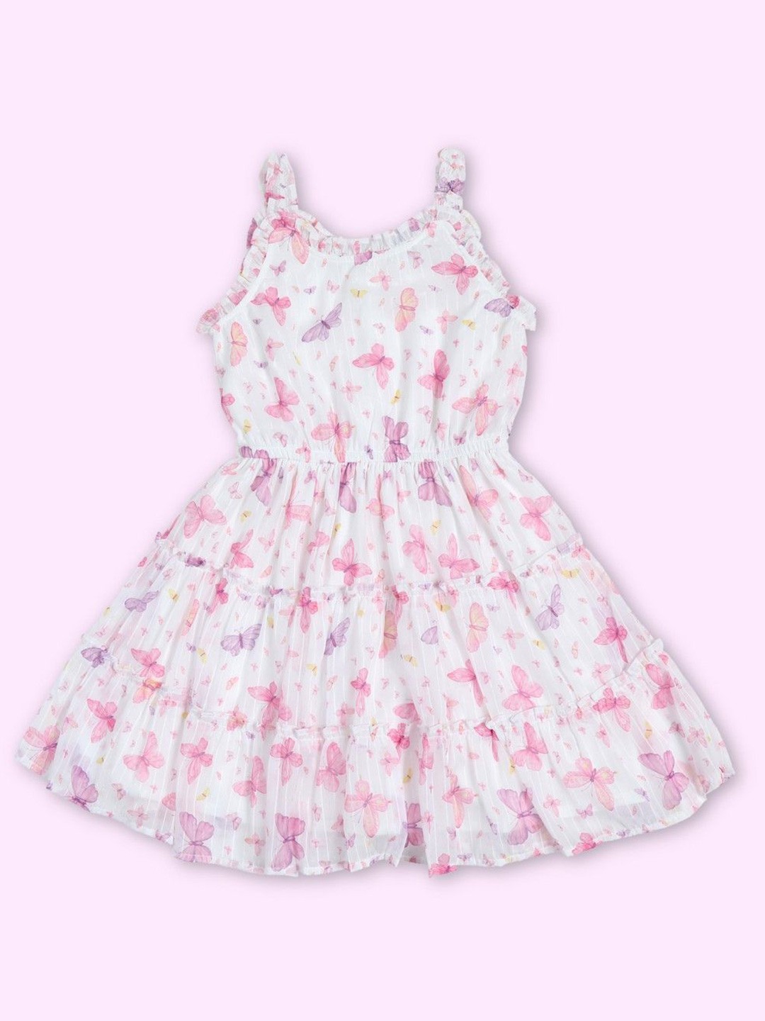 

Doodle Girls Conversational Printed Fit & Flare Dress, White