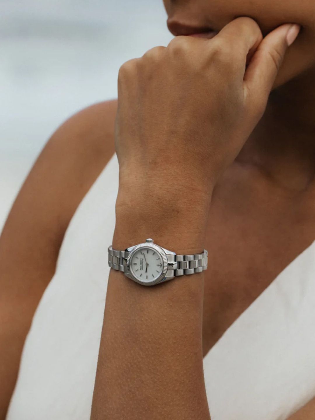 

PAUL HEWITT Women Patterned Dial & Stainless Steel Bracelet Style Straps Analogue Watch PH-W-1181, White