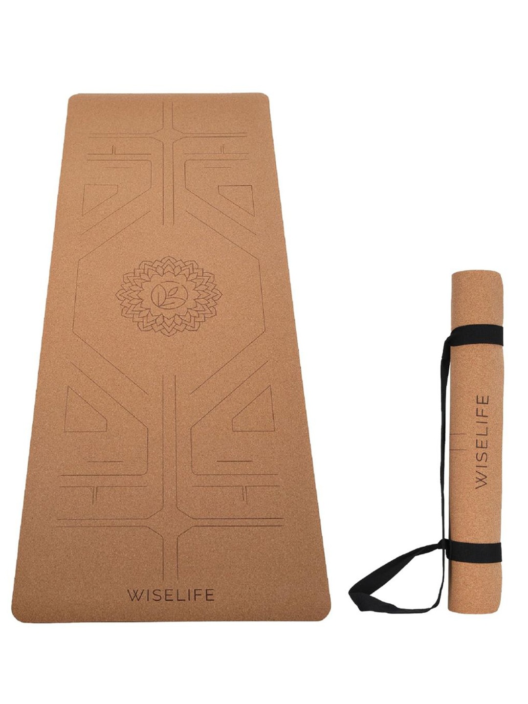 

WiseLife Brown Printed Anti-Skid Yoga Mat With Carry Strap
