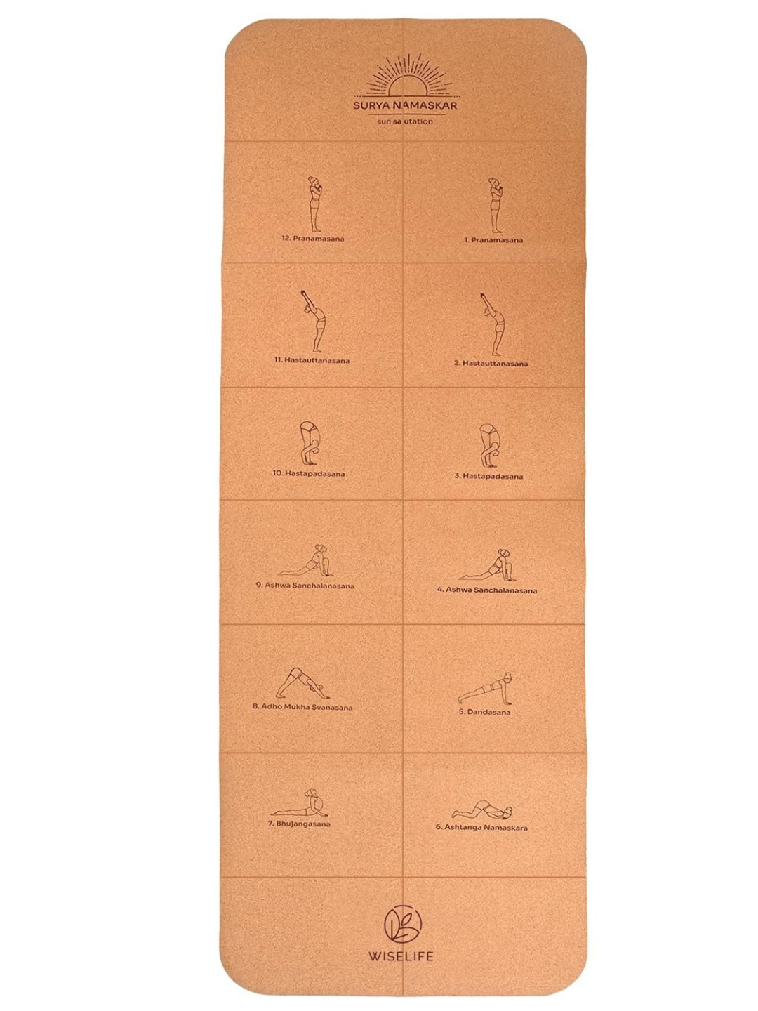 

WiseLife Brown Printed Anti-Skid Yoga Mat With Carry Strap