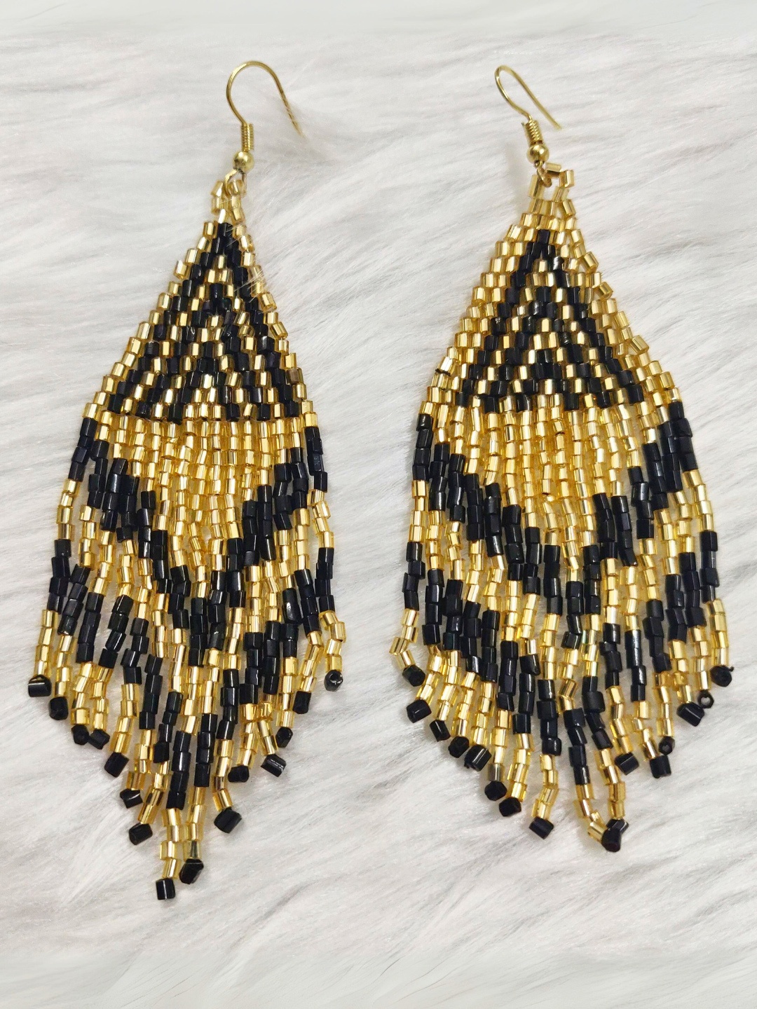 

VIVAZS Contemporary Beaded Drop Earrings, Gold