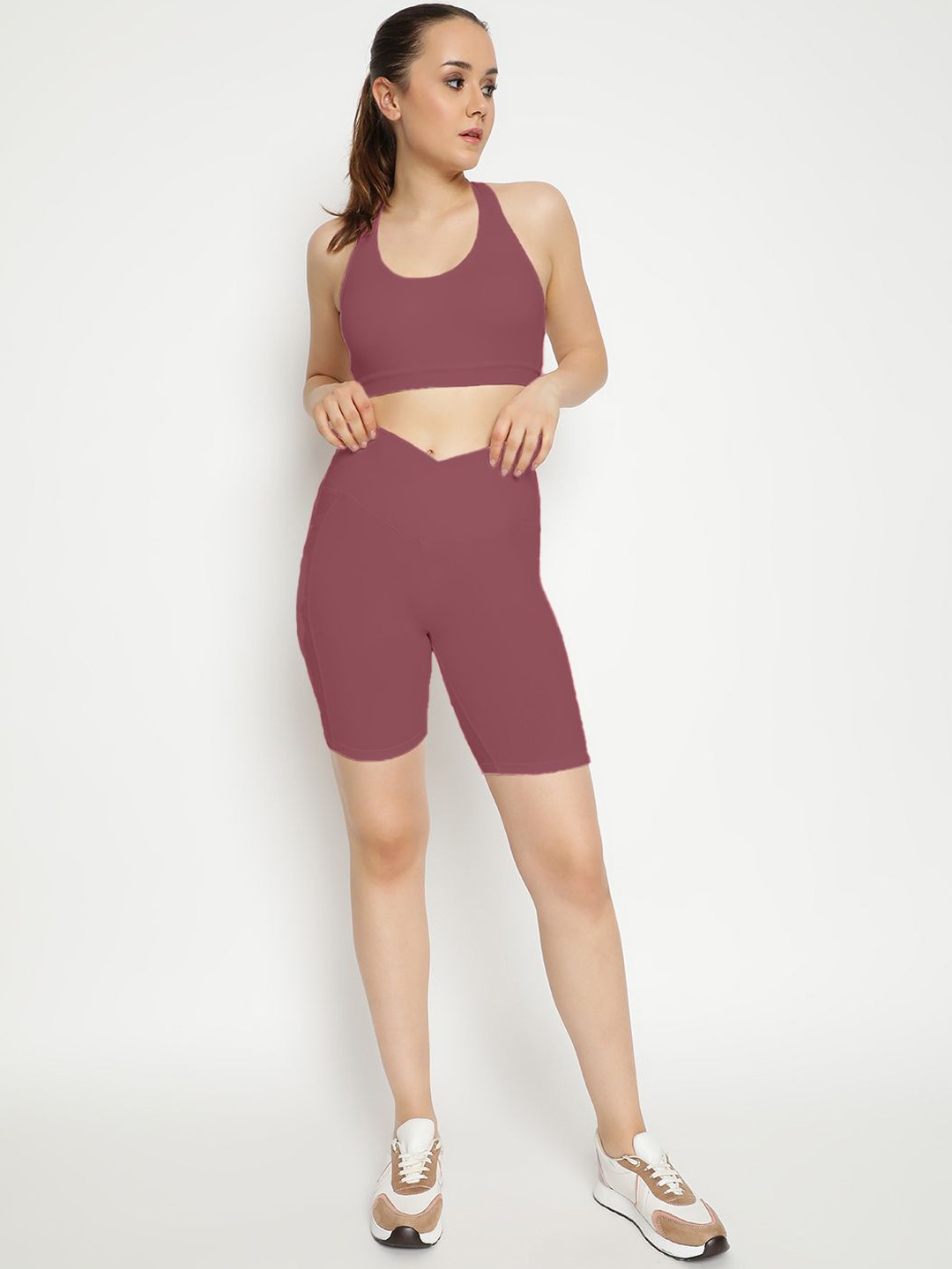 

Wearjukebox Round Neck High-Rise Tracksuits, Pink