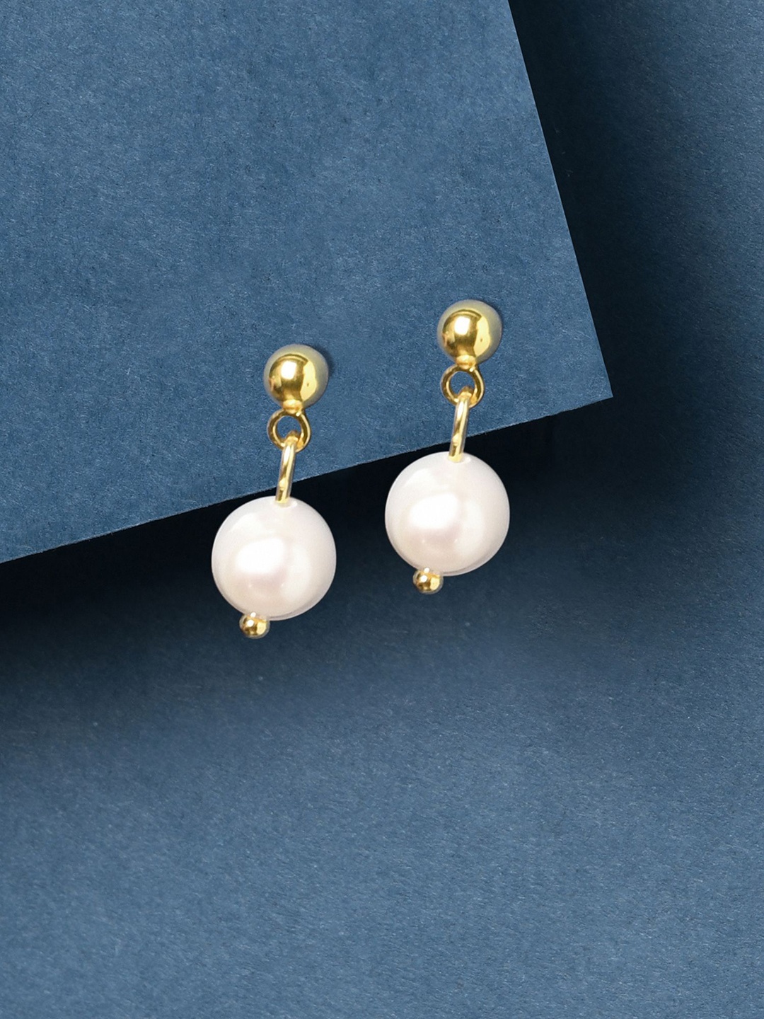 

Accessorize Gold Plated Pearl-Beaded Contemporary Drop Earrings