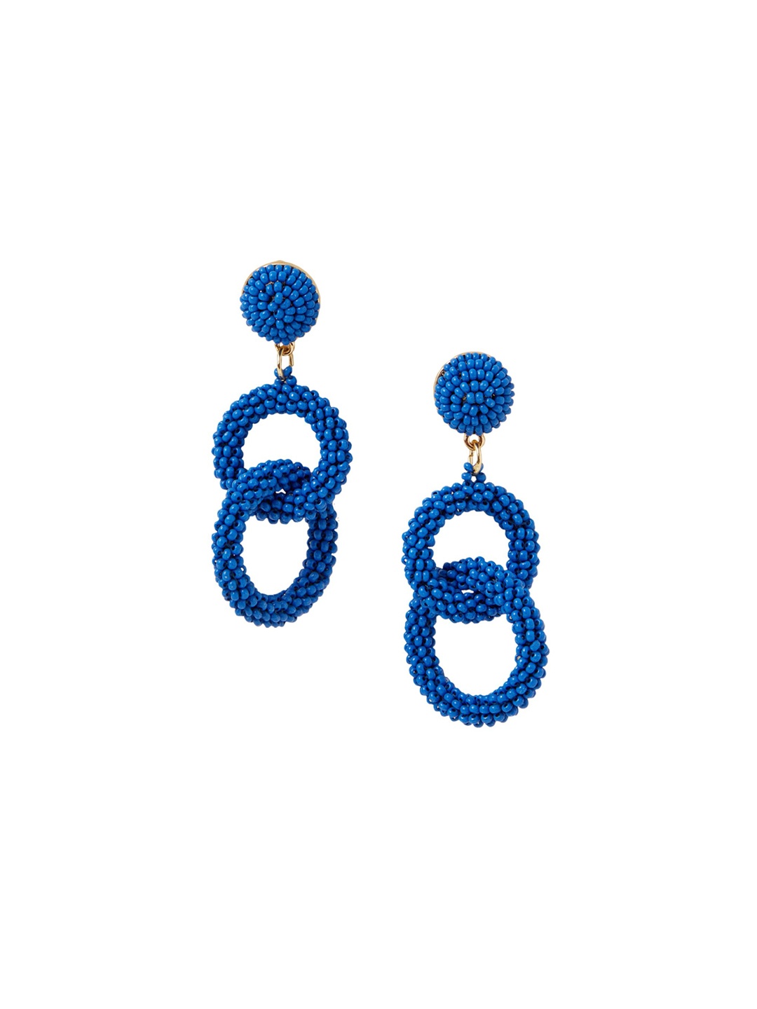 

Accessorize Loop Beaded Circular Drop Earrings, Blue