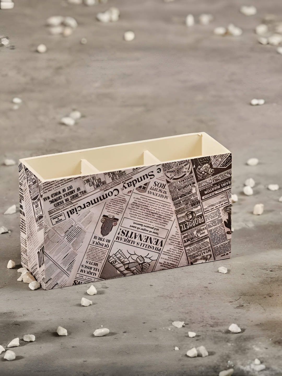

A Tiny Mistake White & Black Printed Wooden Cutlery Holder