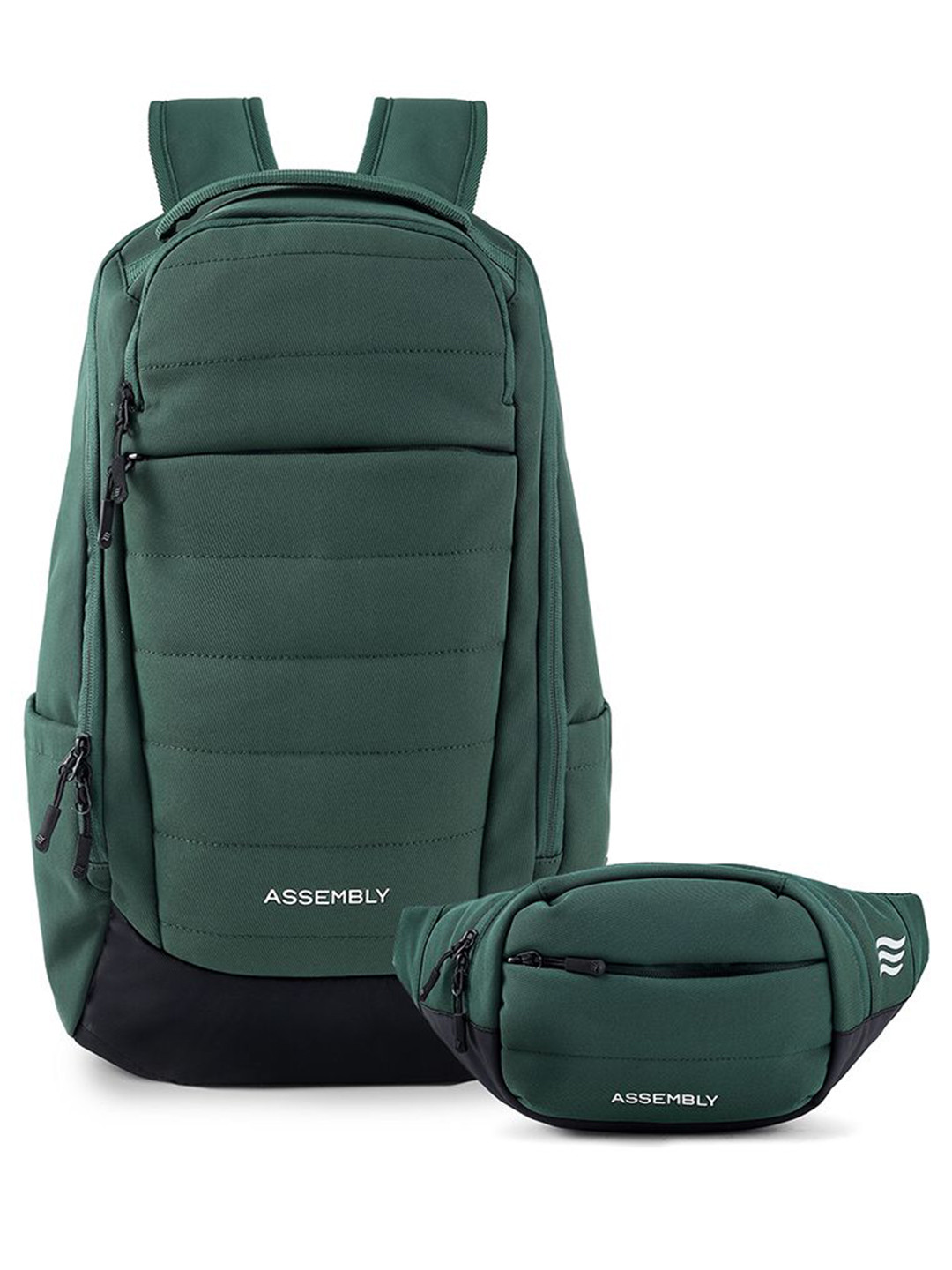 

Assembly Unisex Solid Backpack with Compression Straps, Green