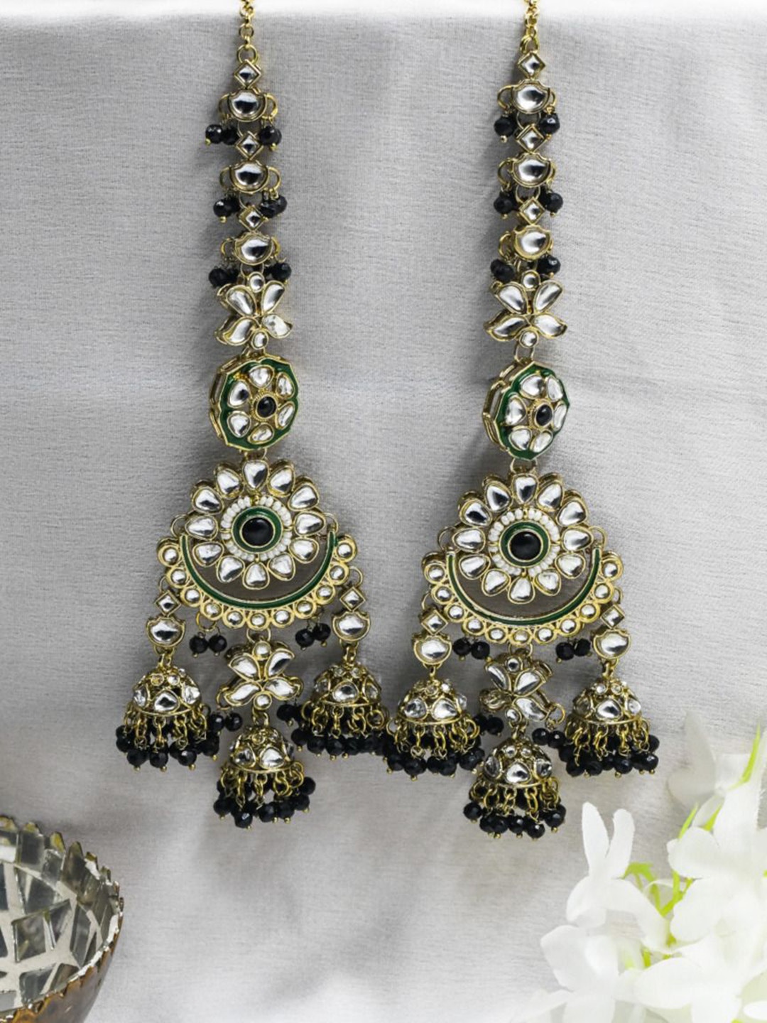 

ISHKAARA Contemporary Jhumkas Earrings, Black