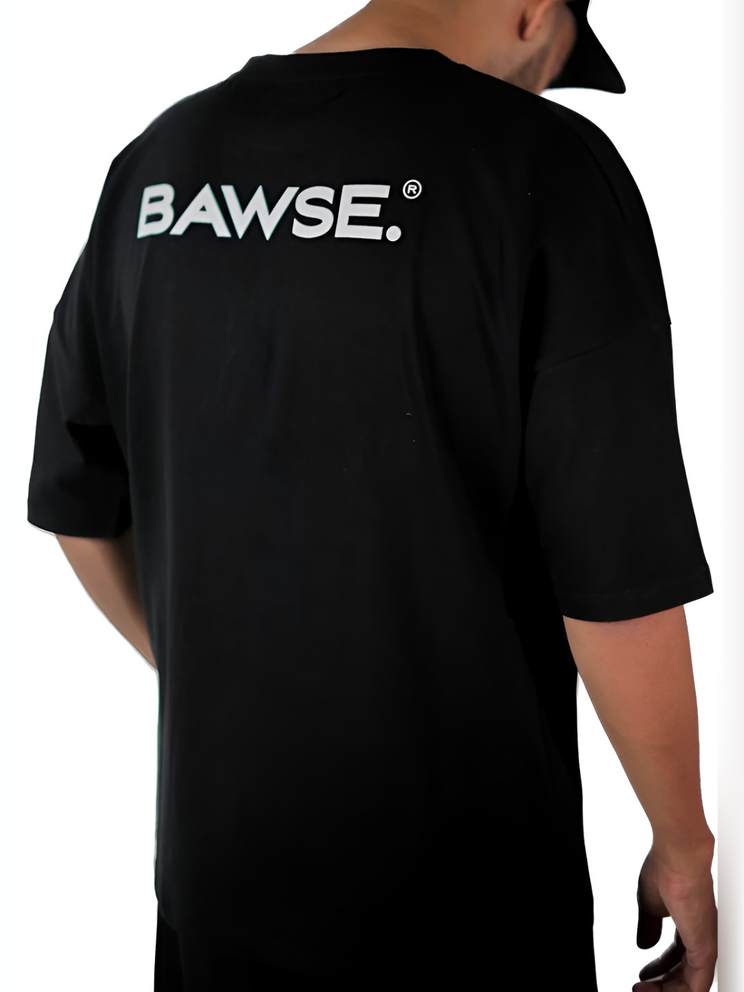 

BAWSE. Unisex Brand Logo Printed Drop-Shoulder Sleeves Oversized T-shirt, Black
