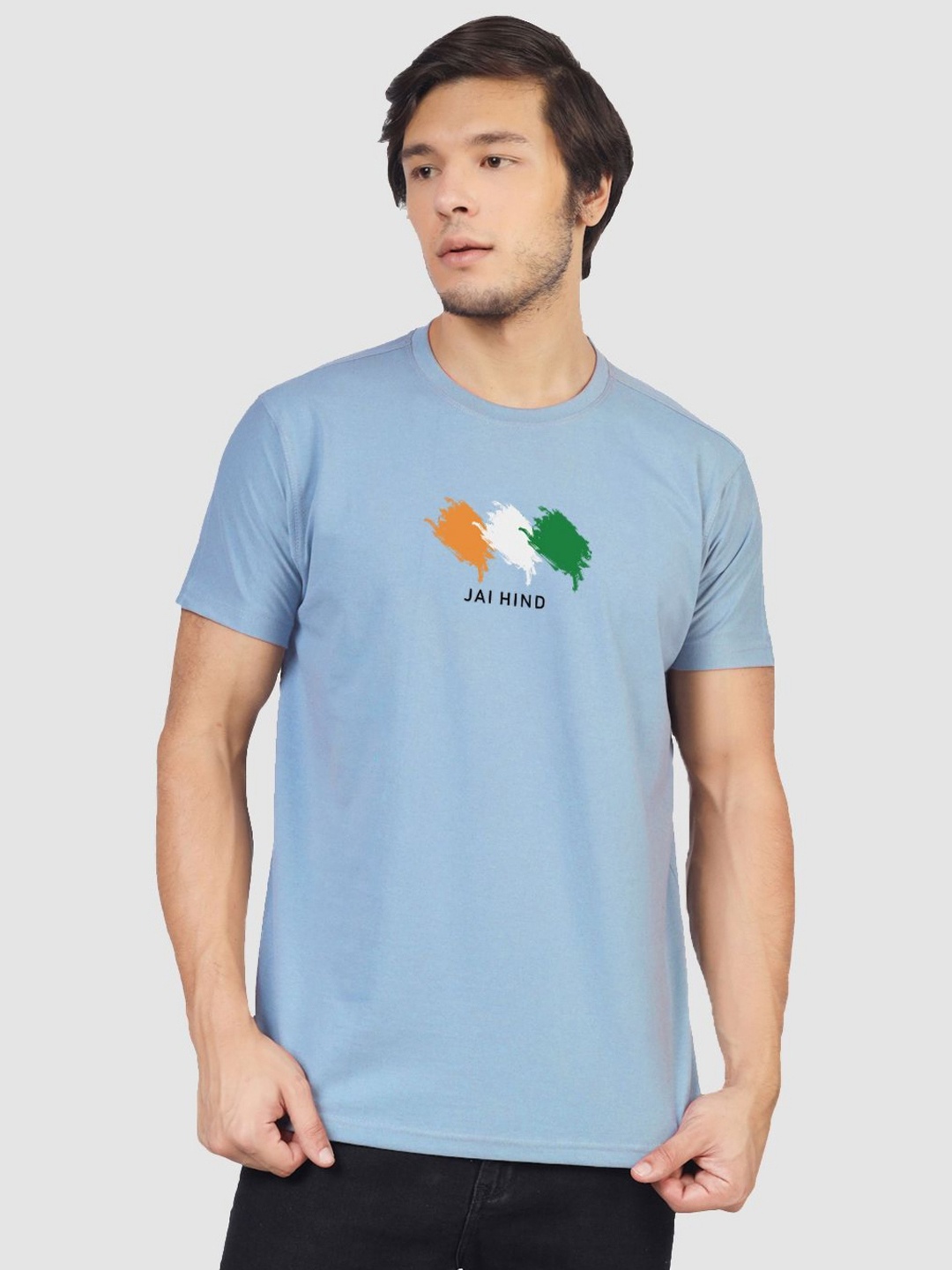 

Greylongg Men Printed Regular Fit T-shirt, Blue