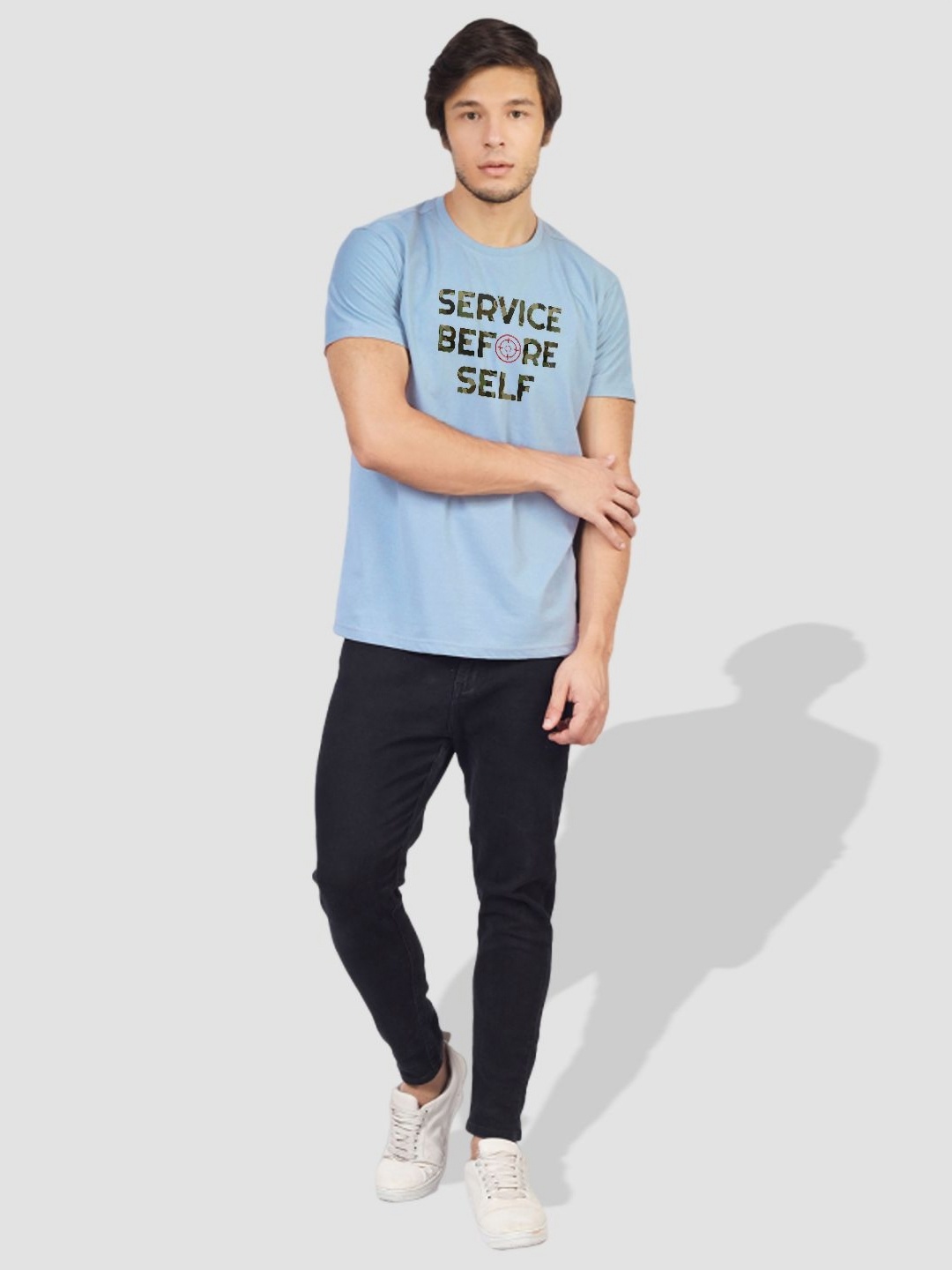 

Greylongg Men Typography Printed T-shirt, Blue