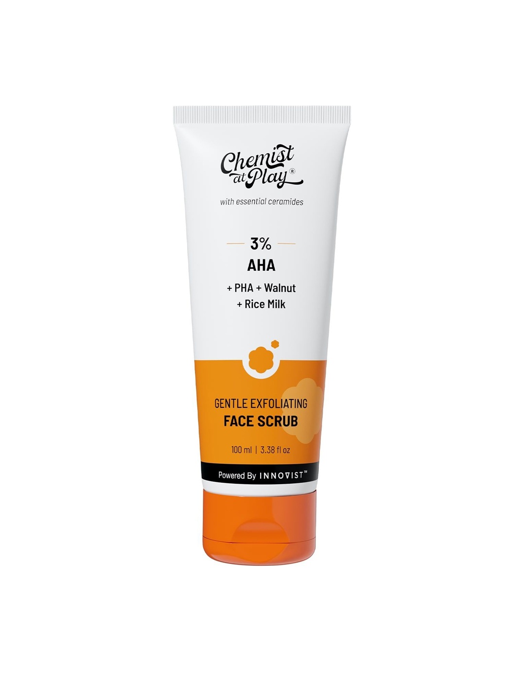 

Chemist at Play Gentle Exfoliating Face Scrub With Walnut & Rice Milk -100ml, Orange