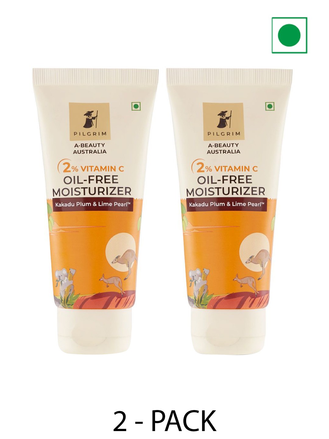 

Pilgrim Set Of 2 Vitamin C Oil Free Moisturizer With Kakadu Plum - 50g Each, Orange
