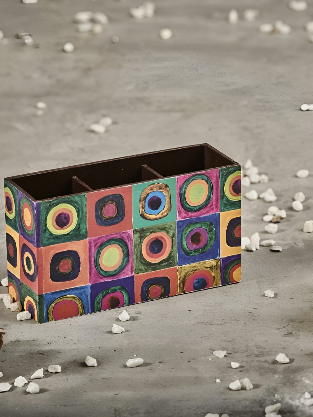 

A Tiny Mistake Red & Blue Printed Wooden Cutlery Holder