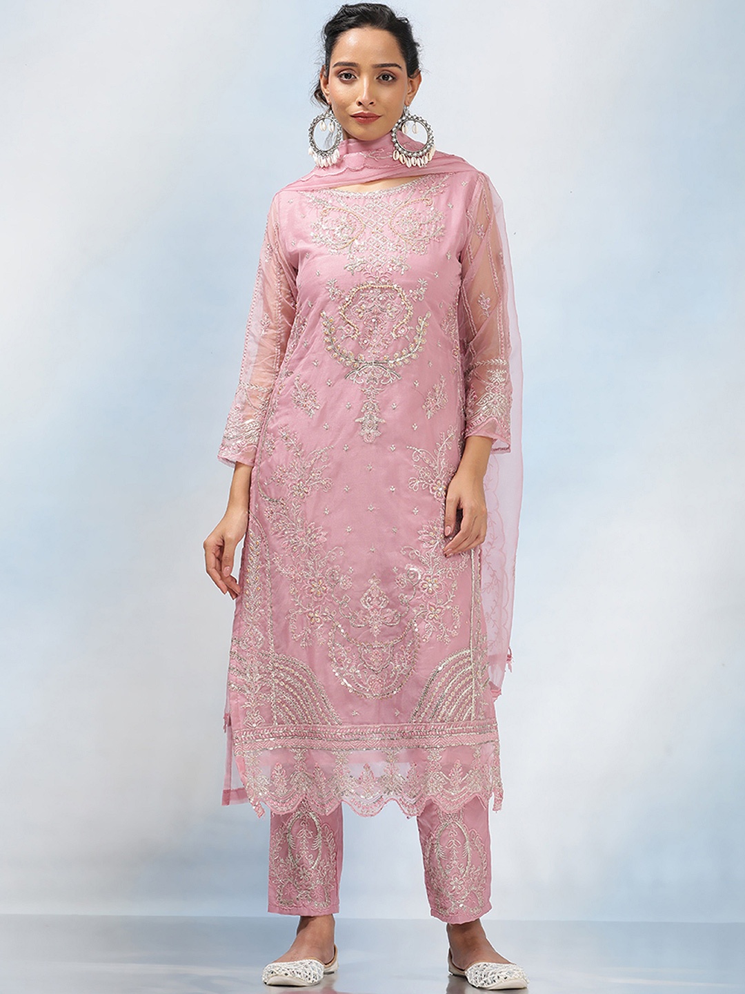 

MAHALASA Embroidered Unstitched Dress Material, Purple