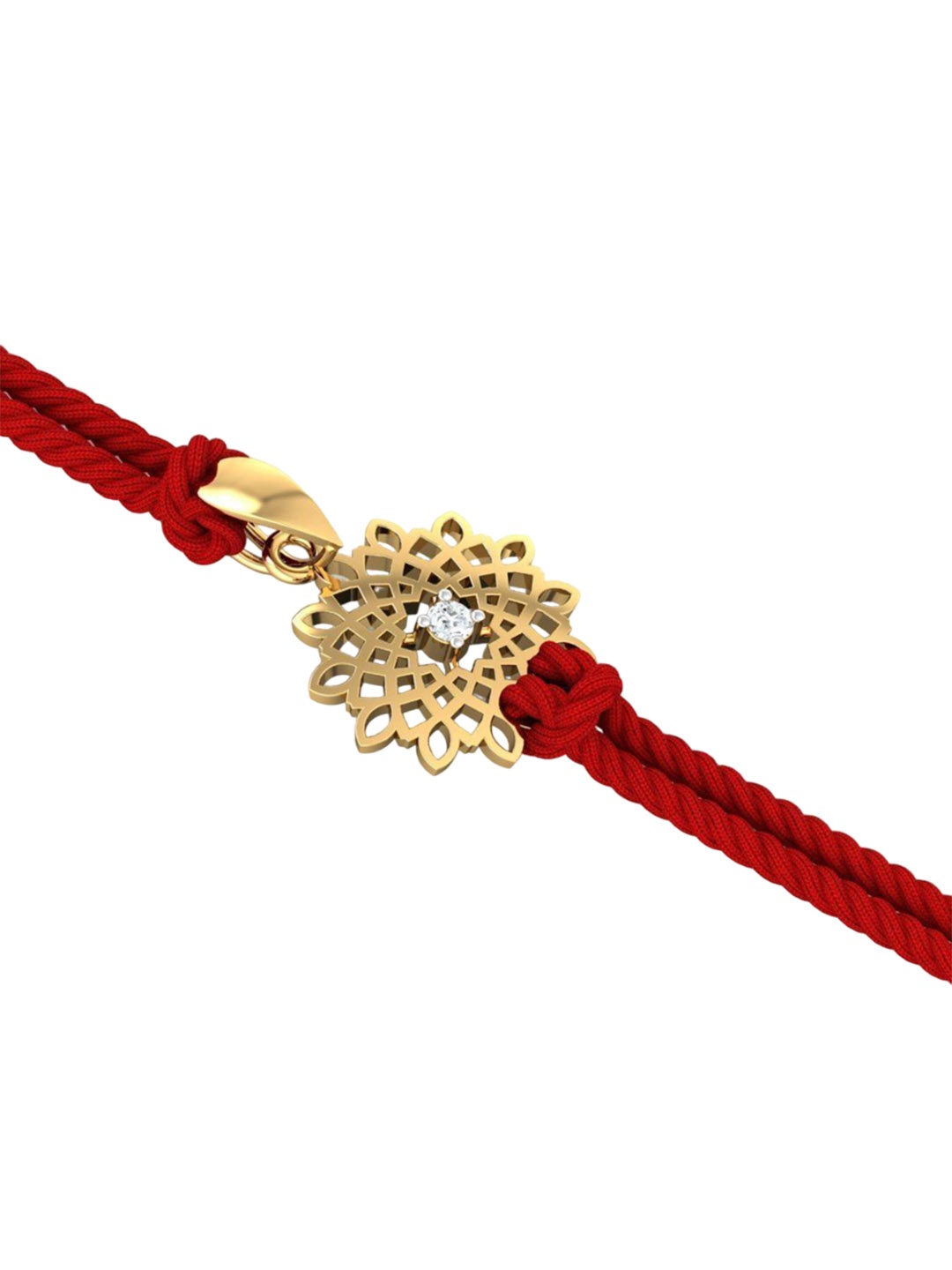 

KUBERBOX Men 14KT Gold Diamond Studded Rakhi Gold 0.9g