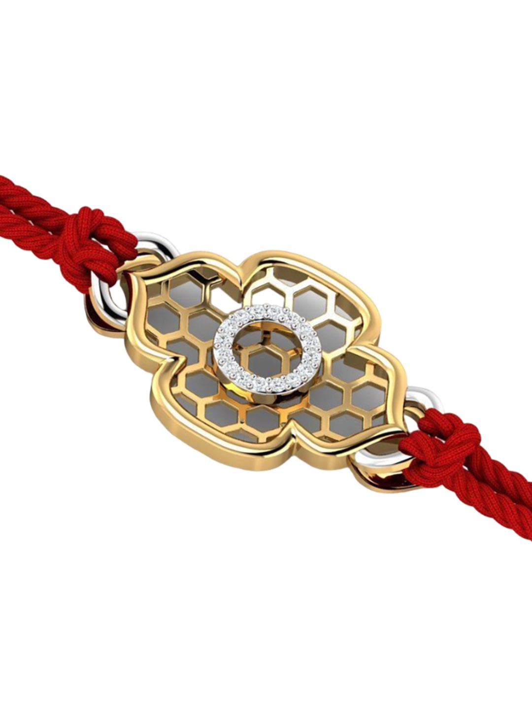 

KUBERBOX Men 14KT Gold Diamond Studded Rakhi Gold 1.72 Gm