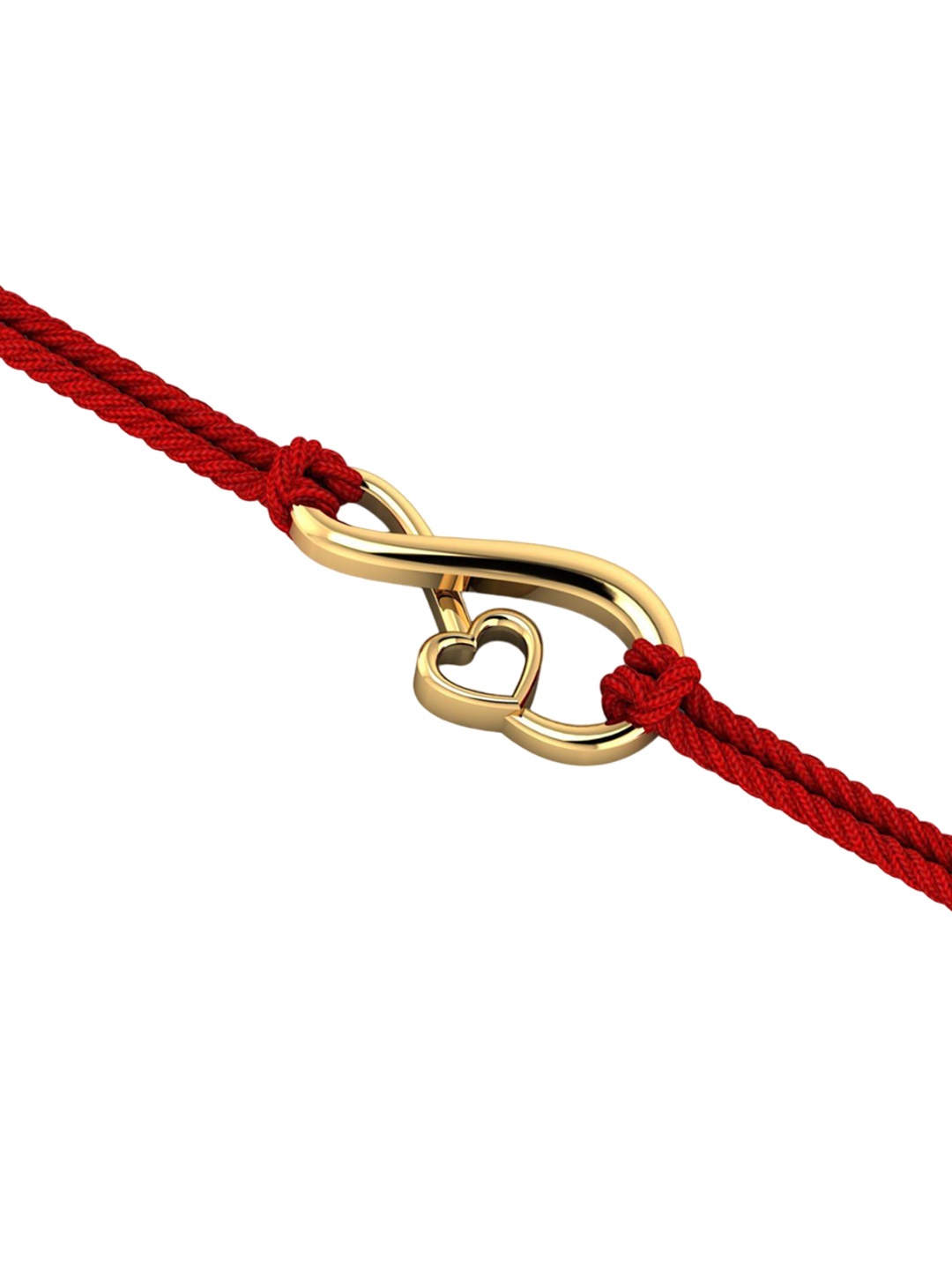 

KUBERBOX 14KT Gold Infinity Rakhi Pendant With Roli & Rice -1.48g