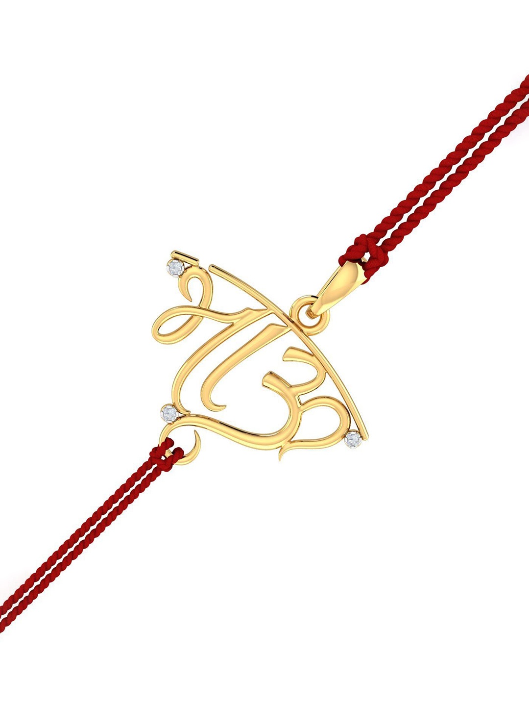 

KUBERBOX 14KT Diamond Studded Gold Halo Circle Rakhi Pendant With Roli & Rice
