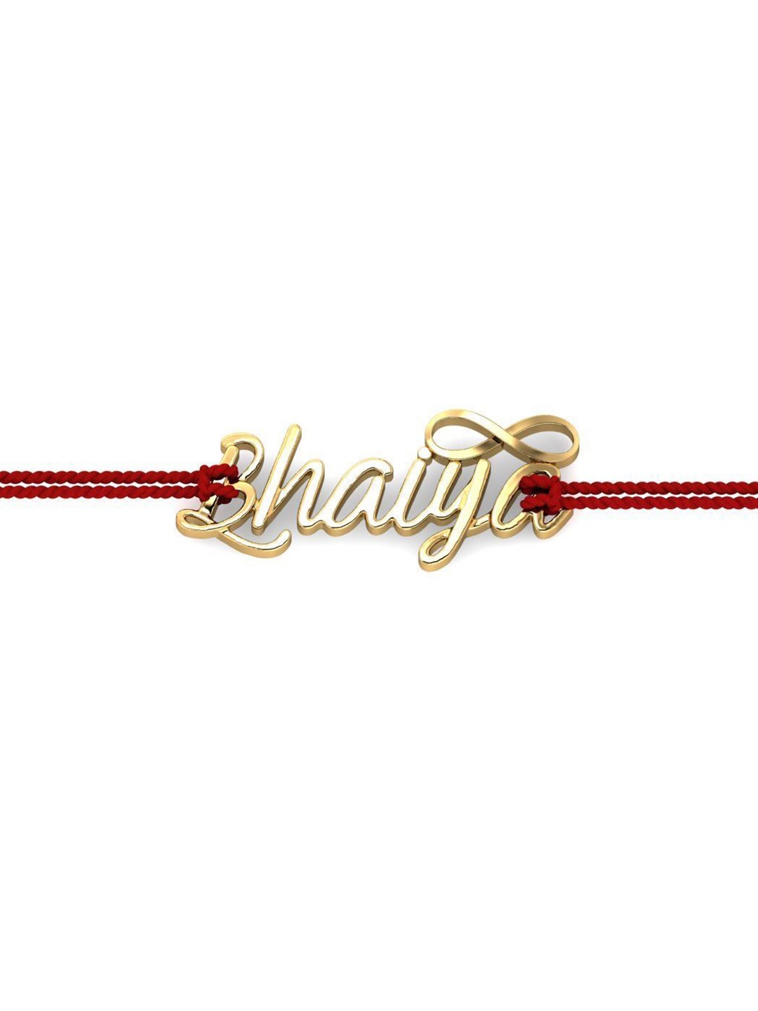 

KUBERBOX 14KT Gold Bhaiya Infinity Rakhi Pendant With Roli & Rice -0.95g