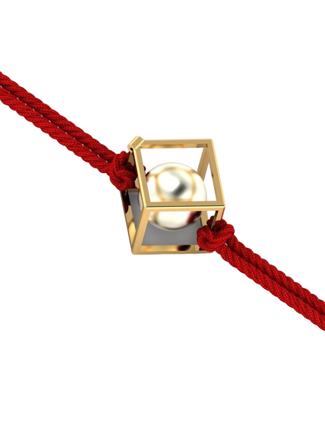 

KUBERBOX 14KT Gold Rakhi Pendant With Roli & Rice -0.95g