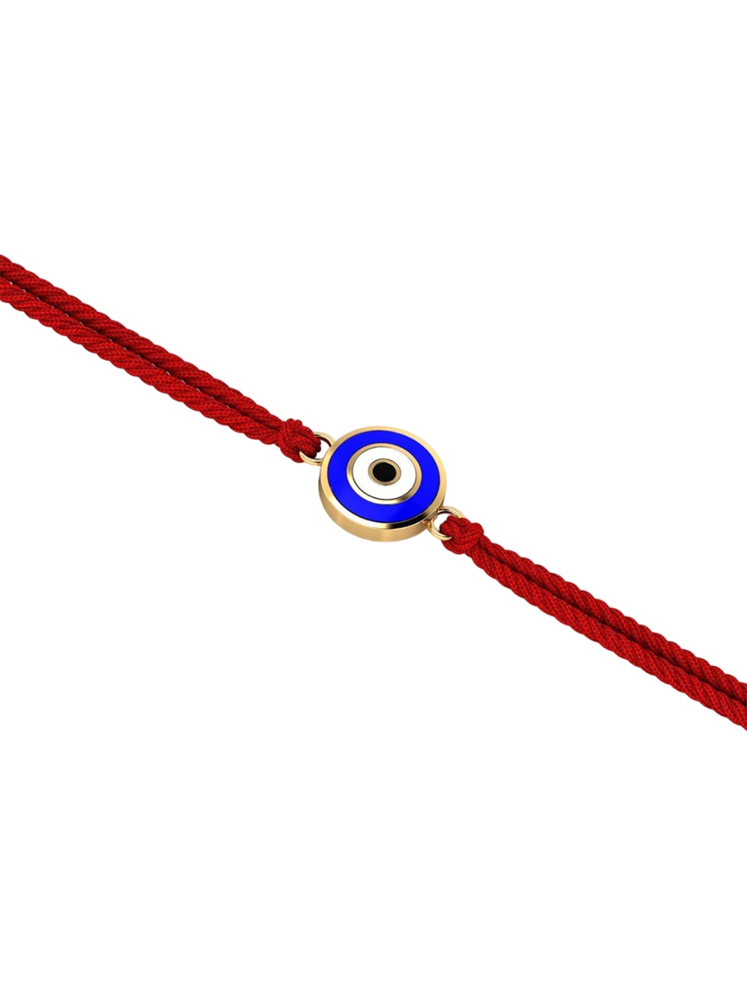 

KUBERBOX 14K Gold Enamel Evil Eye Rakhi cum Bracelet-0.98g