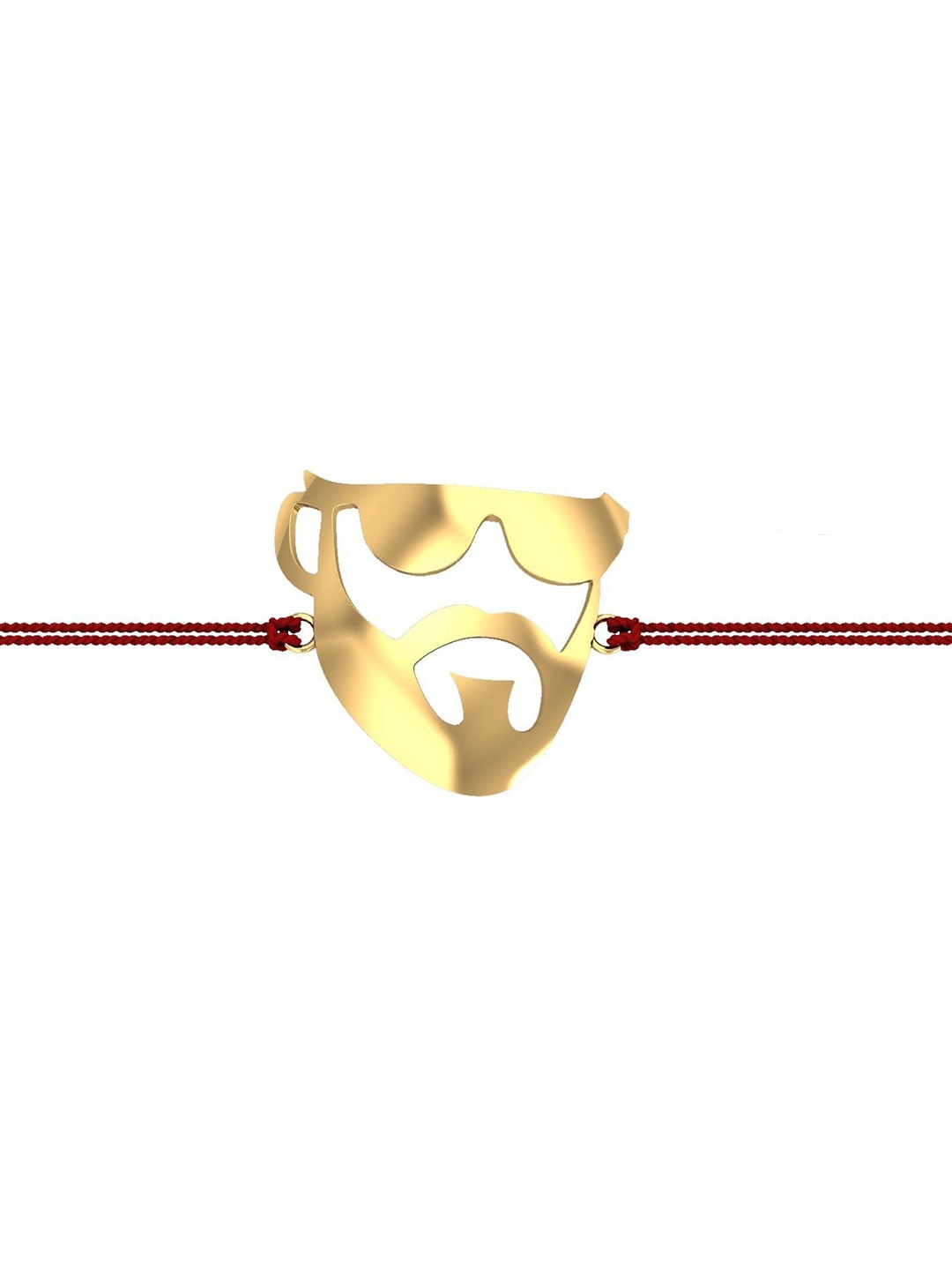

KUBERBOX Men 14K Bearded Dude Gold Rakhi Brooch