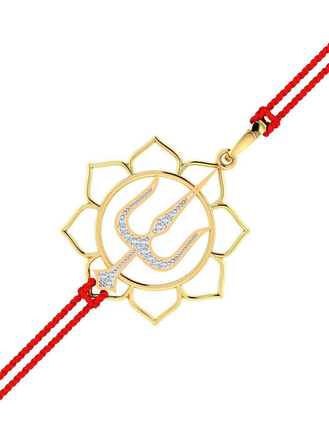 

KUBERBOX Men 14K Gold Trident Rakhi Pendant