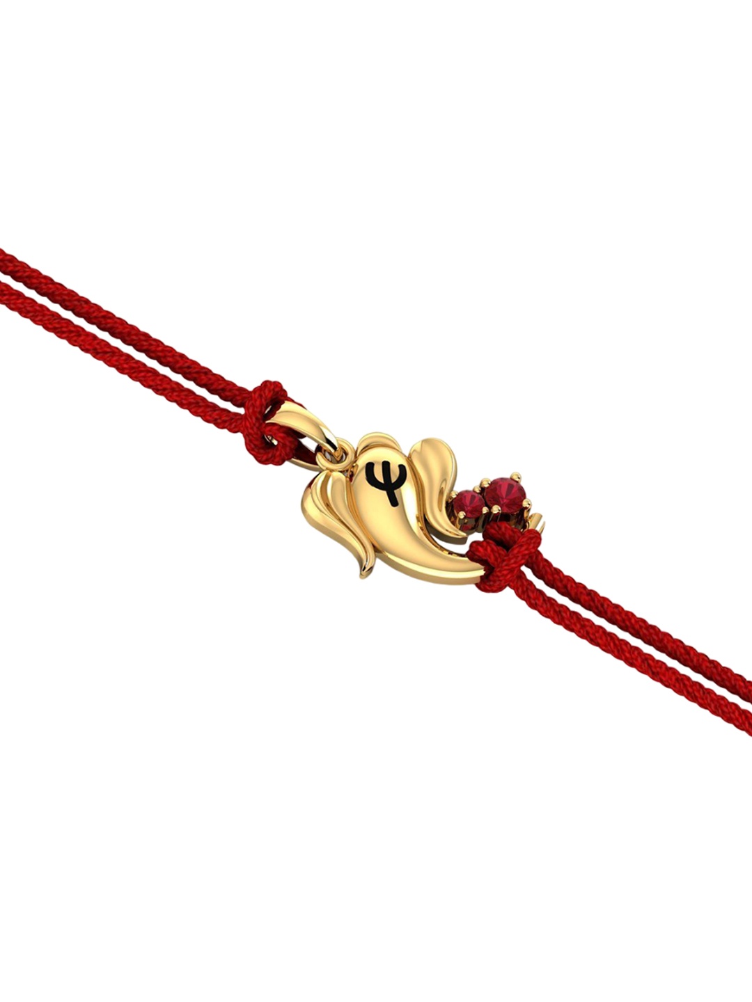

KUBERBOX 14 KT Gold Ganesha Rakhi