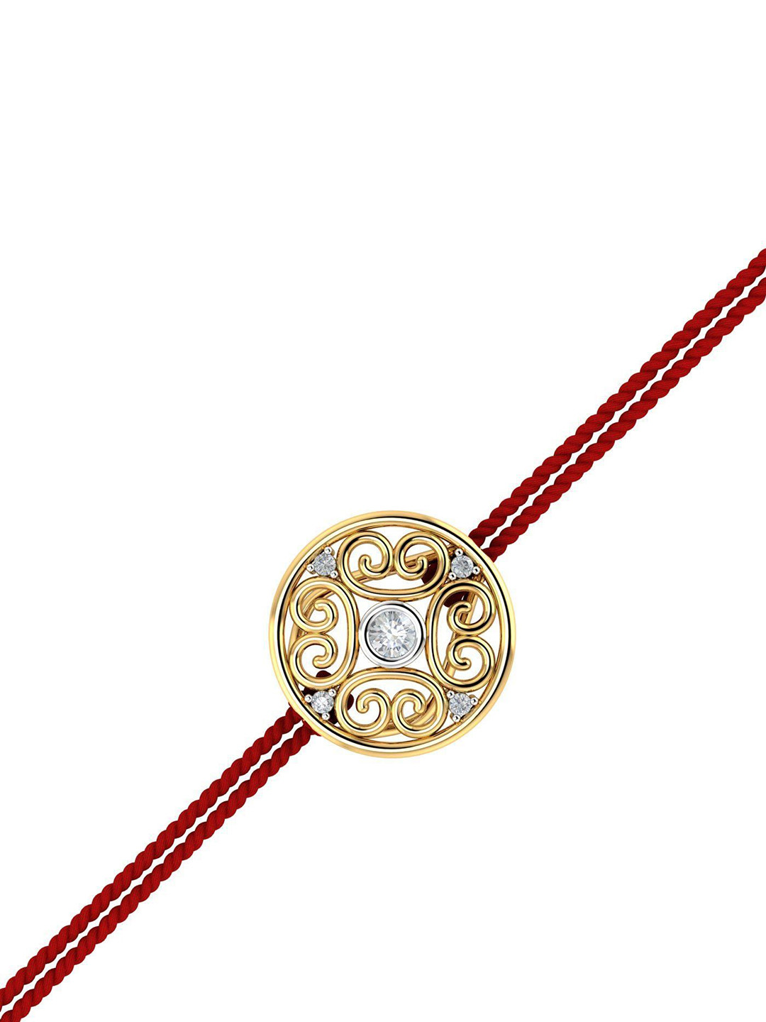 

KUBERBOX Red 14K Yellow Gold Vintage Gold Rakhi Pendant