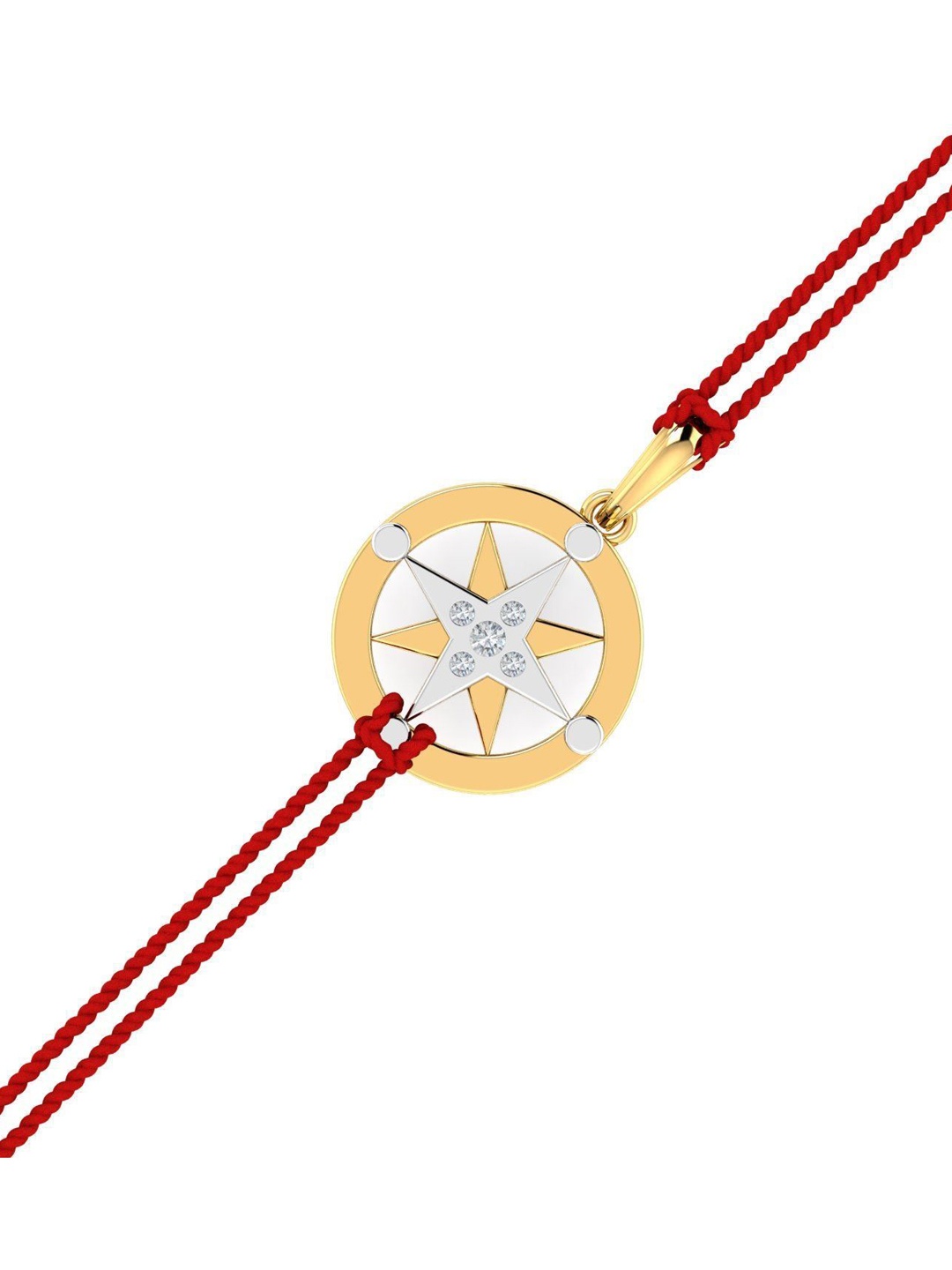 

KUBERBOX 14K Diamond Studded Gold Rakhi Cum Pendant 1.33
