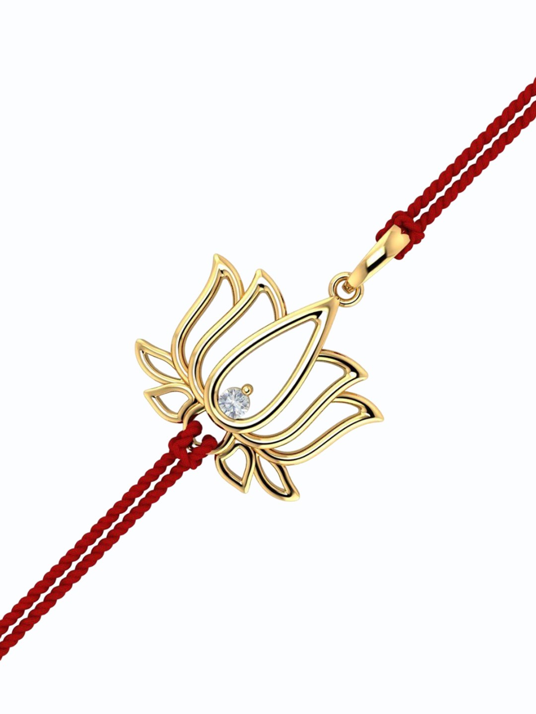 

KUBERBOX 14K Kamal Gold Rakhi Pendant