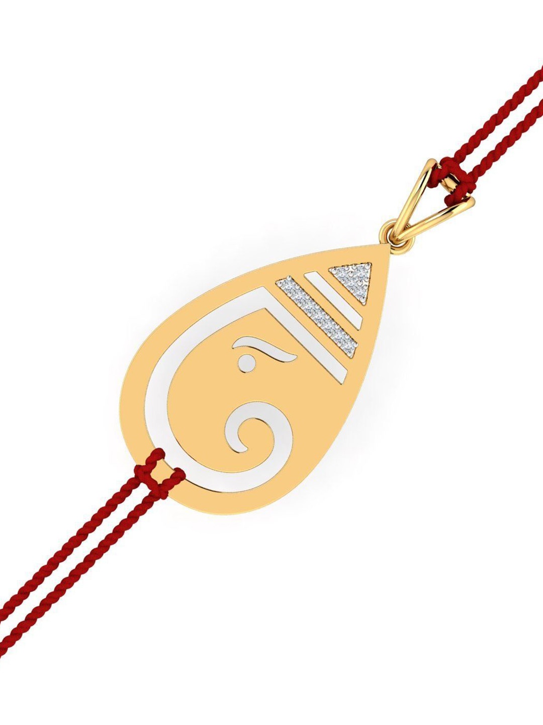 

KUBERBOX 14 KT Gold Ganesha Charm Rakhi