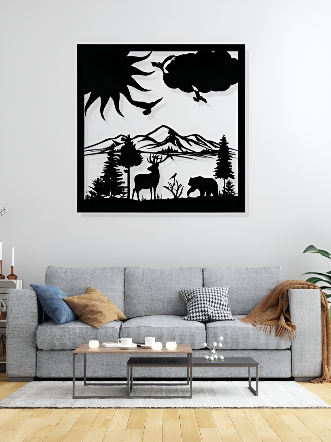 

ARTROOMS Black Nature Metal Wall Hanging