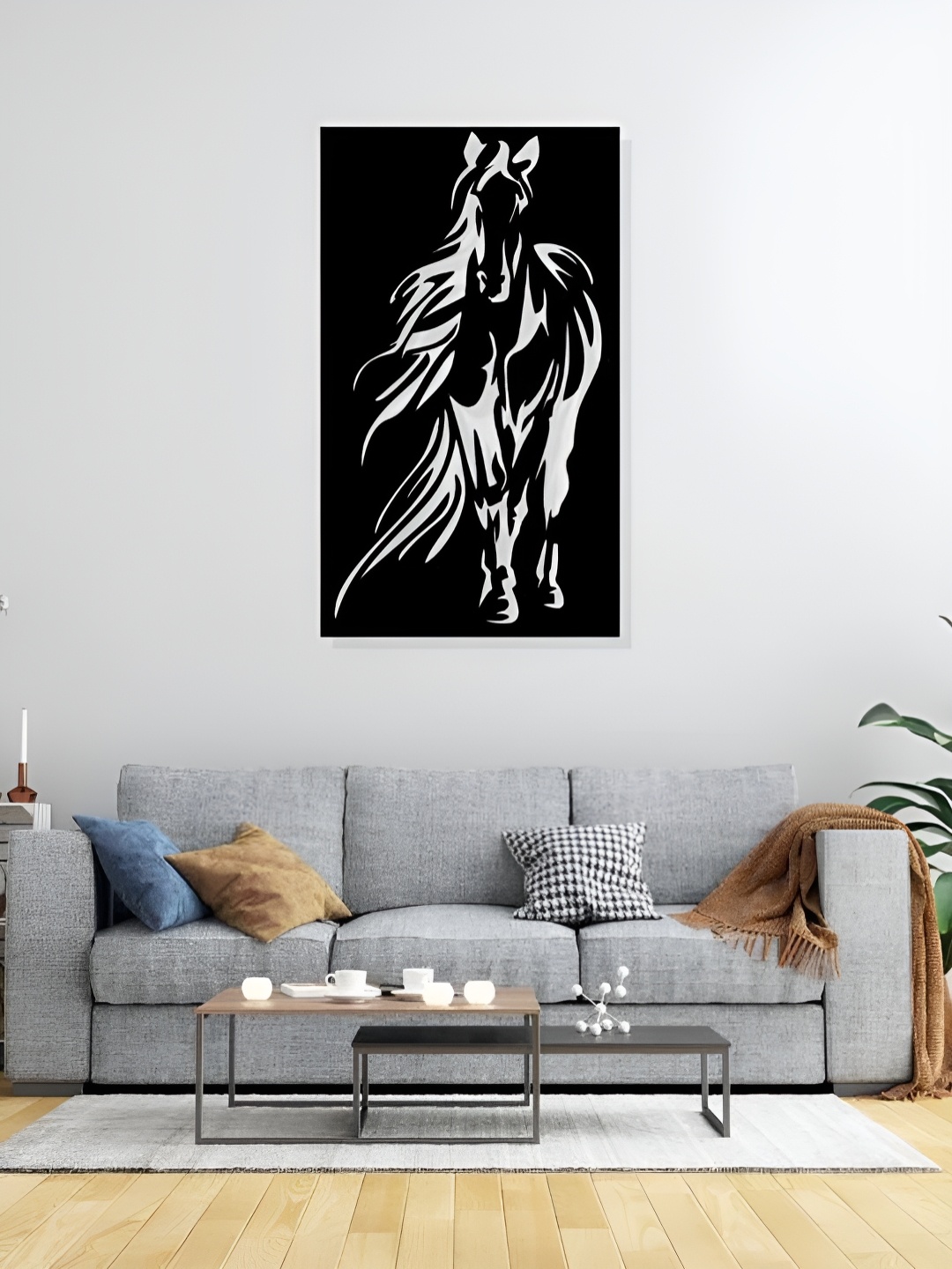 

ARTROOMS Black Horse Metal Wall Decor