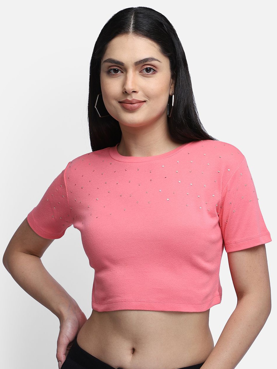 

Yaadleen Cotton Crop Top, Pink