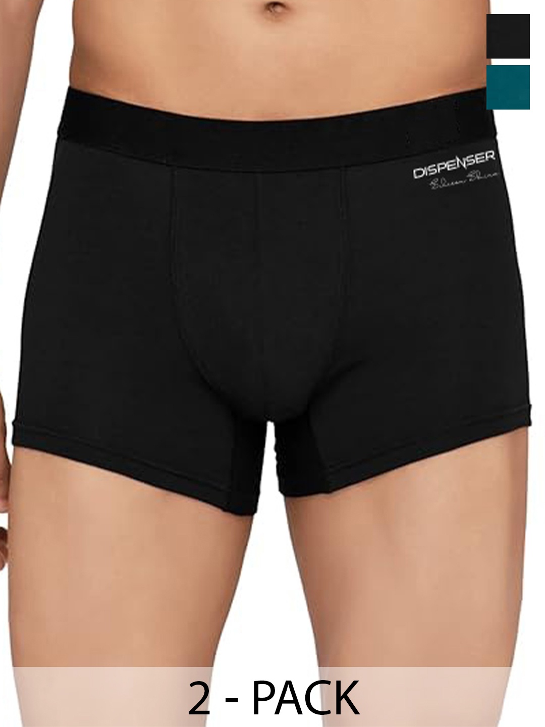 

DISPENSER Pack Of 2 Breathability Trunks P1-TRUNK-AIRFORCE-BLACK-M, Teal
