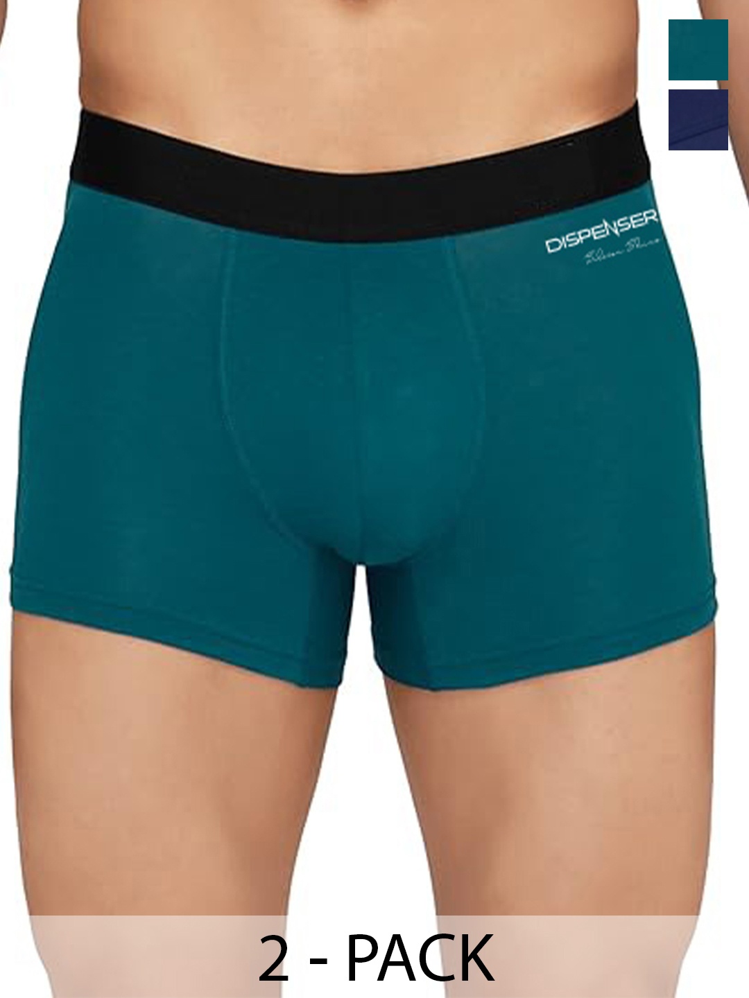 

DISPENSER Pack Of 2 Solid Breathability Trunks P1-TRUNK-AIRFORCE-NAVY-M, Teal