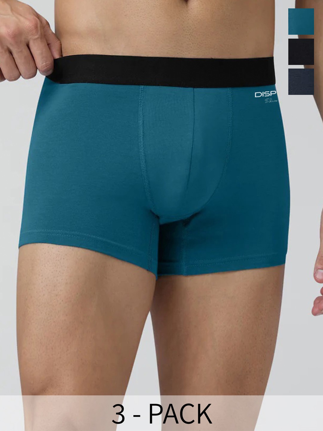 

DISPENSER Men Pack Of 3 Breathability Trunks P1-TRUNK-AIRFORCE-BLACK-GREY-M, Teal