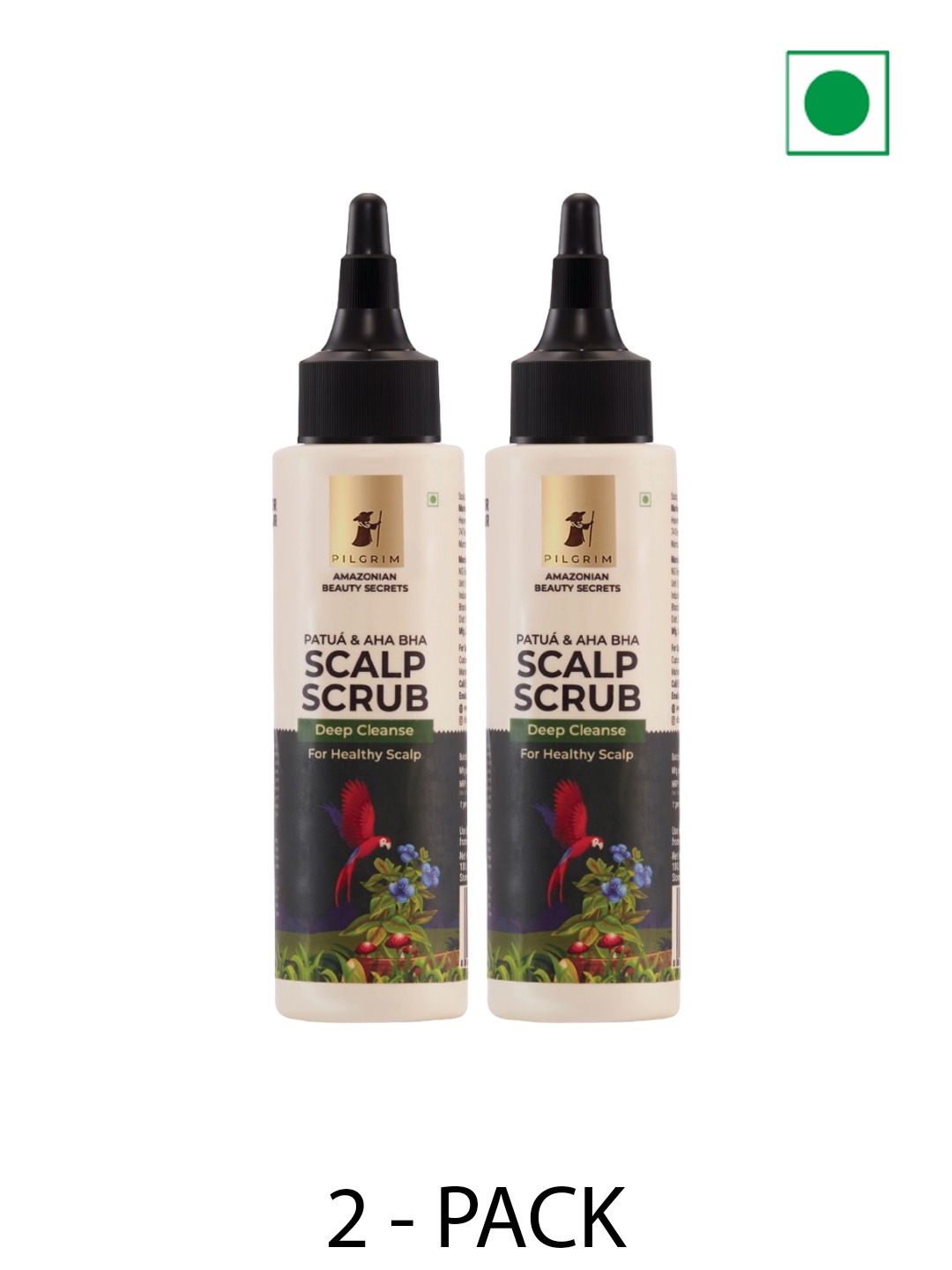 

Pilgrim Amazonian Beauty Secrets Set Of 2 Patua & AHA BHA Scalp Scrub - 100ml Each, Beige