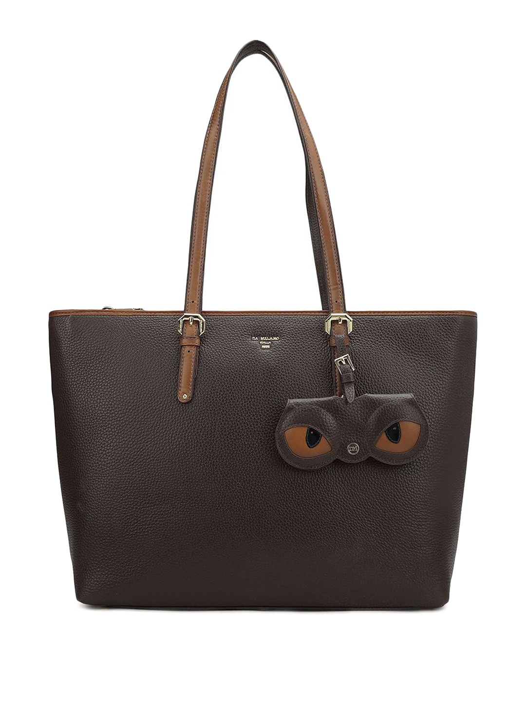

Da Milano Textured Leather Structured Shoulder Bag, Brown