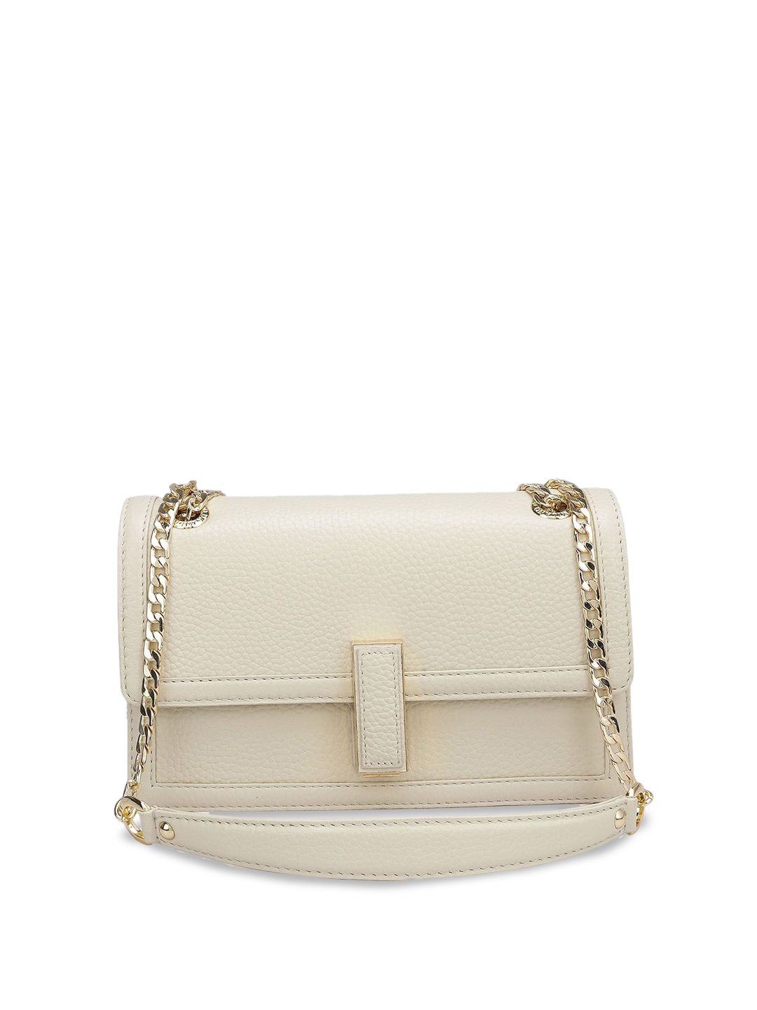 

Da Milano Women Leather Structured Quilted Sling Bag, White