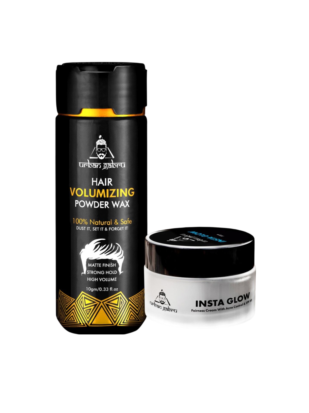 

URBANGABRU Set of Hair Volumizing Powder - 10g & Insta Glow Face Cream - 50g, White