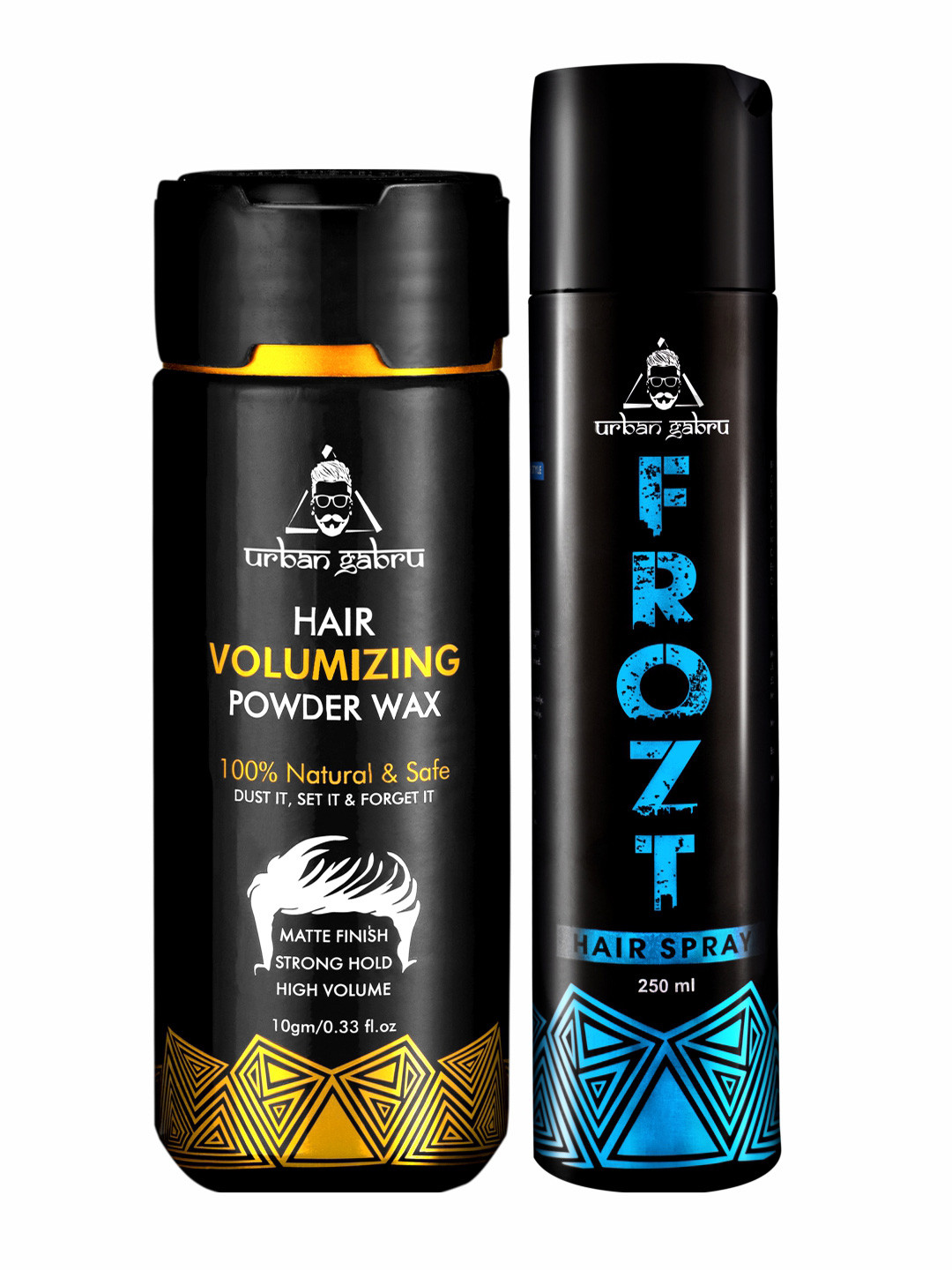 

URBANGABRU Set of Hair Volumizing Powder Wax 10g & Frozt Hair Spray - 250ml, White
