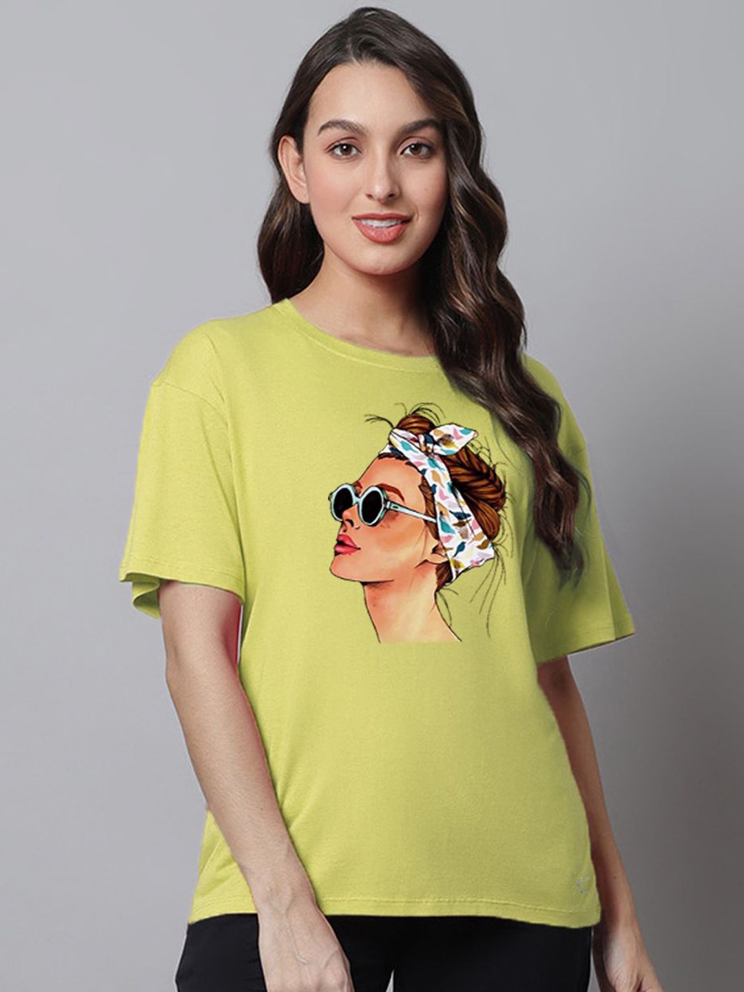 

Kanvin Printed Pure Cotton Lounge Tshirts, Yellow