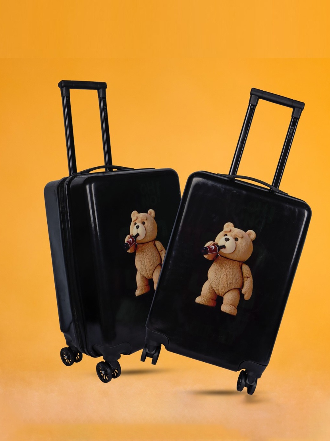 

Polo Class Unisex Animal Printed Hard-Sided Medium Trolley Bag, Black