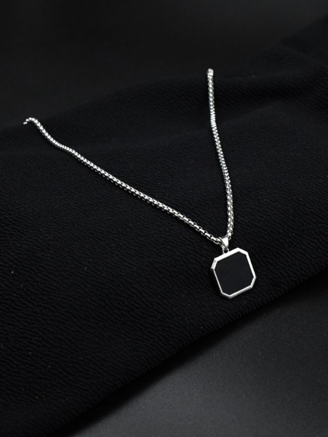 

ISHKAARA Men Silver-Plated Stainless Steel Pendant With Chain