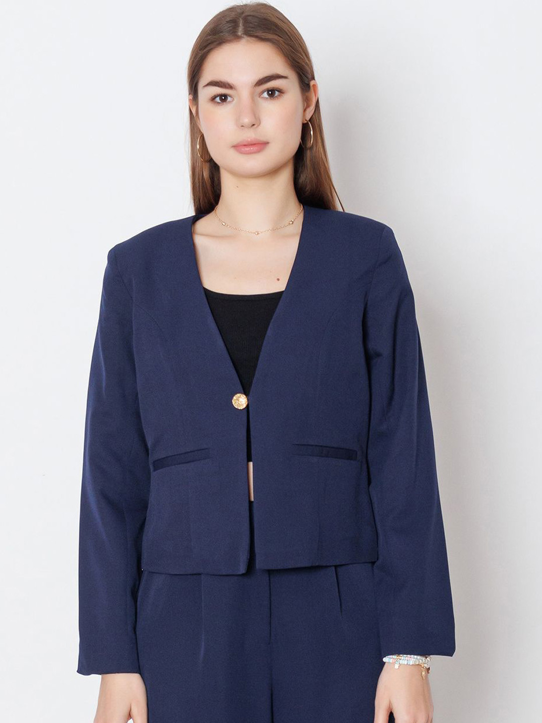 

Zink Studio Women without Longline Puffer Long Sleeves Jacket, Blue